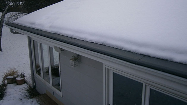 Roof with snow.